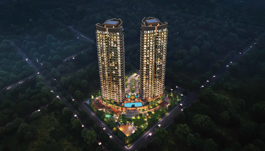 Luxury Highrise Tower Sunset Render
