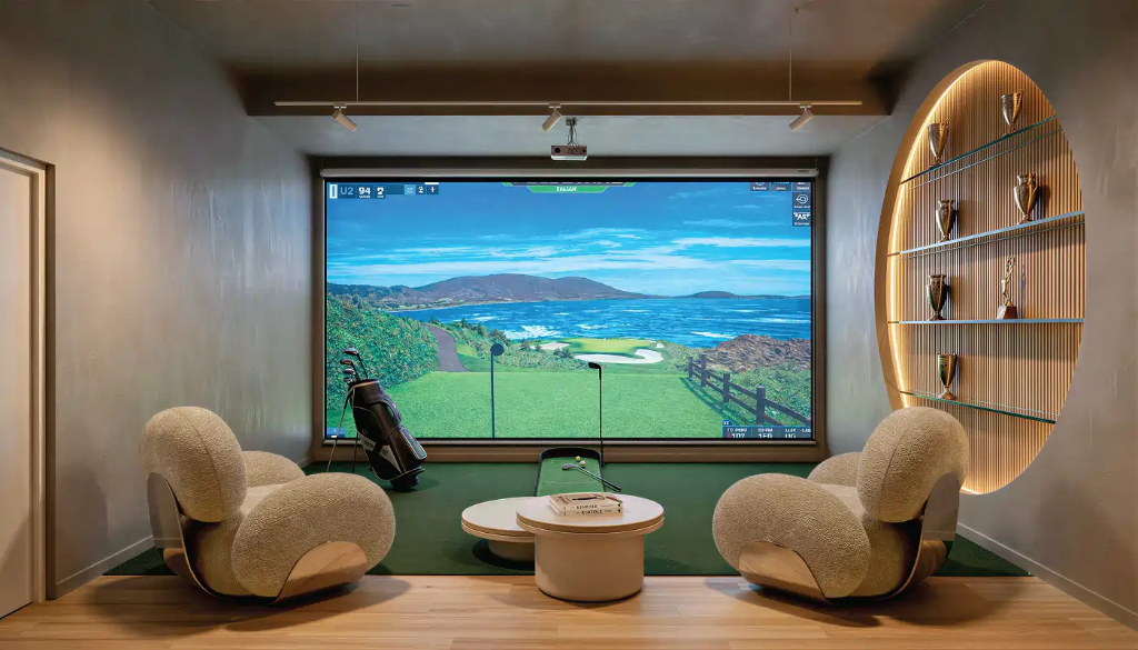 Curated Indoor Golf Simulator Lounge